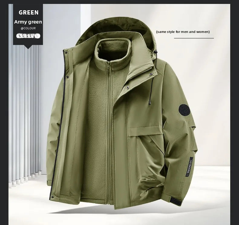 Jacket men's jacket jacket autumn and winter jacket three-in-one outdoor sports jacket fleece jacket inner jacket jacket
