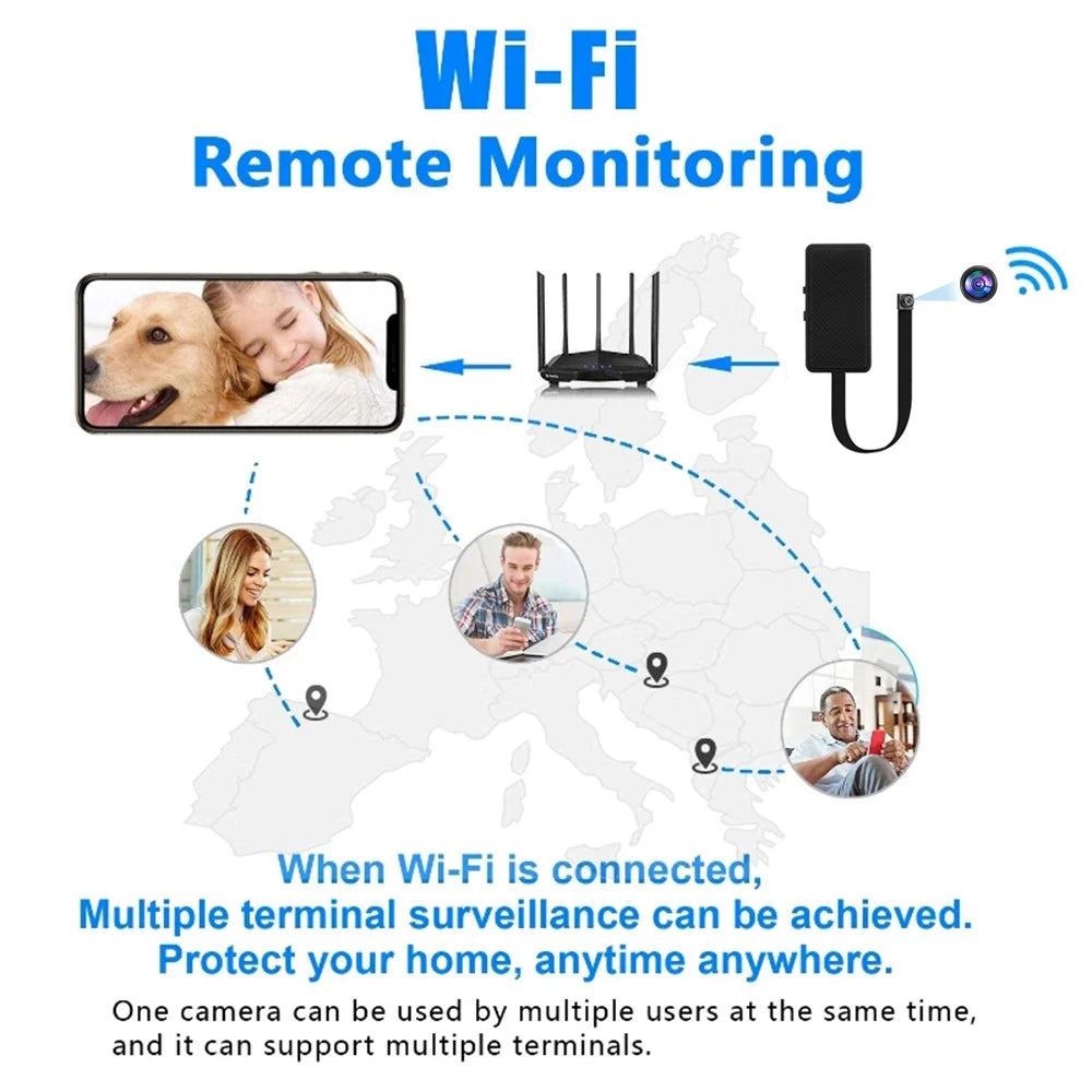 Wifi Camera DIY Portable Mini Camara Wifi 4K Micro Camcorder P2P Wireless Webcam Video Recorder Home Security Nanny Camera