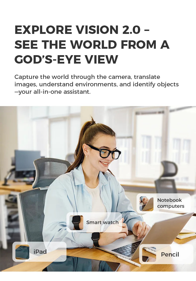 New Technology Bluetooth Call Smart Glasses 2025 Video Recording Camera Sunglasses VR Headset AI Translation Lens for Man Woman