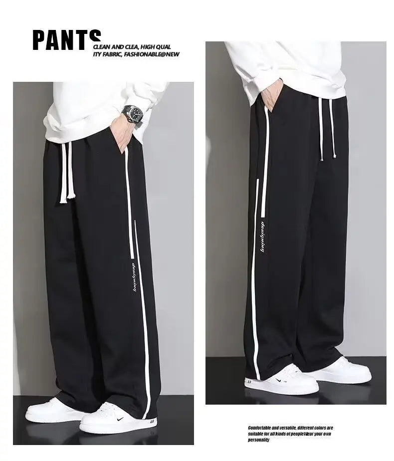Fashion New Mens Pants  Trousers Sports Streetwear Male Loose Drawstring Summer  Pants  Casual Men  Straight Pants Trend R
