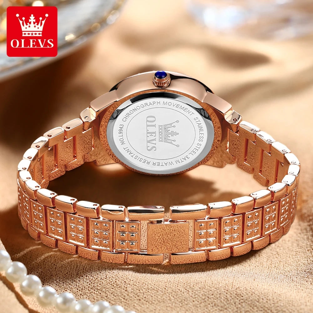 OLEVS 9943 Luxury Elegant Women's Watches Full Diamond Dial Waterproof Fashion Quartz Watch for Ladies Original Authentication SwiftNest