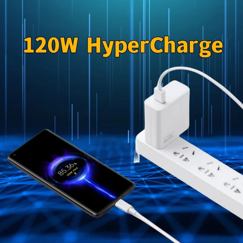 Xiaomi Original Charger Turbo Fast Charge 120W EU/US Hypercharge PD Adapter for Xiaomi POCO Redmi Note Black Shack Smart Phone