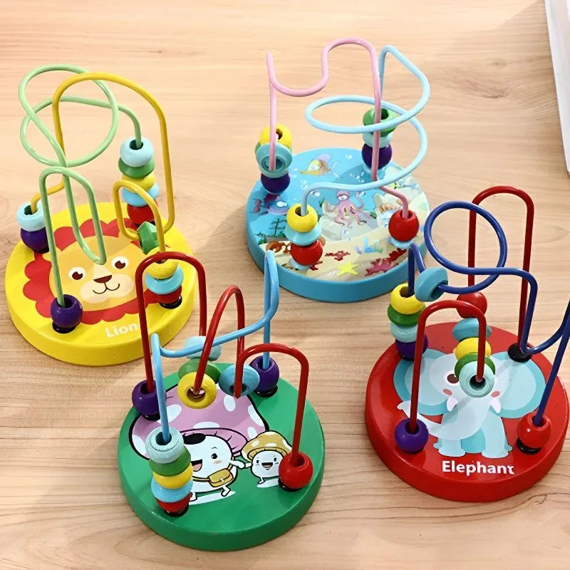 ألعاب تعليمية للأطفال أقل من سنة - لعبة المتاهة/الأصابع مونتيسوري، تستخدم لتنمية المهارات الحركية الدقيقة 12x9x9 سم، مستخدمة