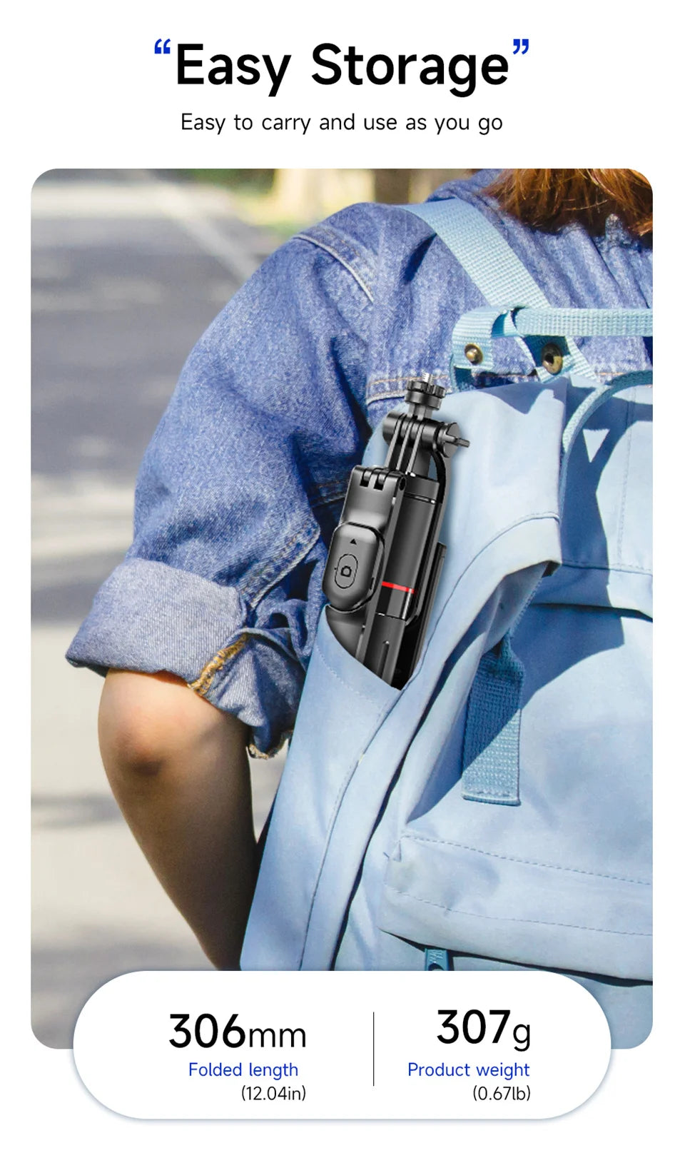 MEUYAG Selfie Stick Tripod with 1708mm Long Monopod Fill Light, Bluetooth Remote, 360° Rotation, 1/4 Interface, for mobile phone