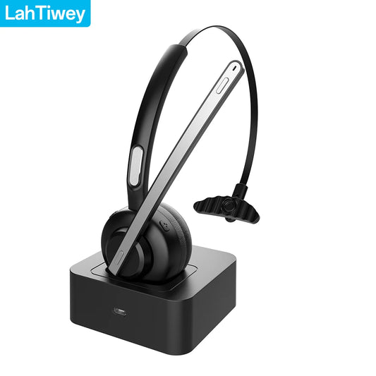 Bluetooth Headset, Wireless Headset with Mic for Work, Bluetooth V5.3 Trucker Headsets, Computer Headset with Microphone for PC