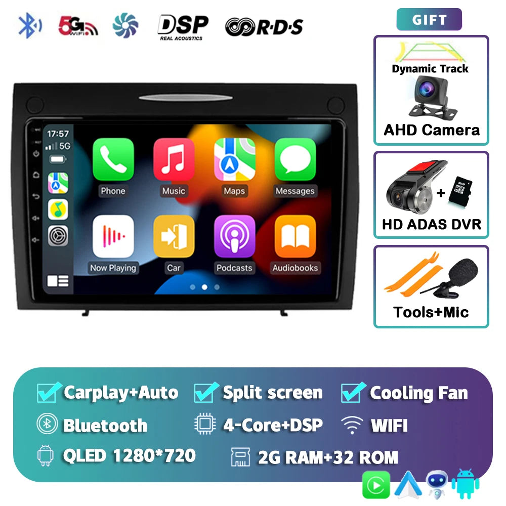 Android 15 For Benz SLK-Class R171 2004 - 2011 2K QLED Android Car Radio Multimedia Video Player GPS stereo CarPlay Head Unit 4G