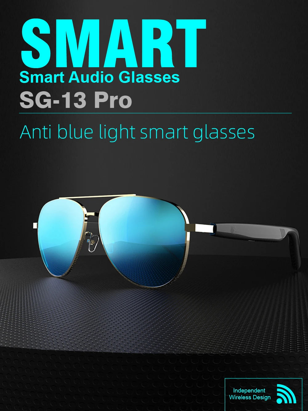 سماعات رأس بلوتوث 5.4 لاسلكية، نظارات صوتية، سماعات أذن، سماعات توصيل الهواء، سماعات أذن هاي فاي لتقليل الضوضاء، رياضة خارجية