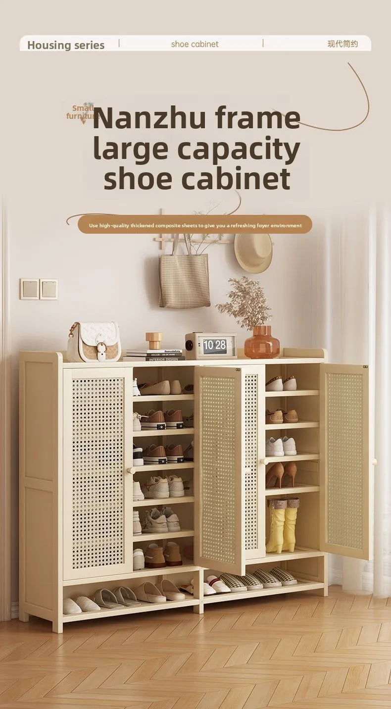Home shoe cabinet multi-layer large-capacity shoe rack dustproof and breathable entrance storage cabinet