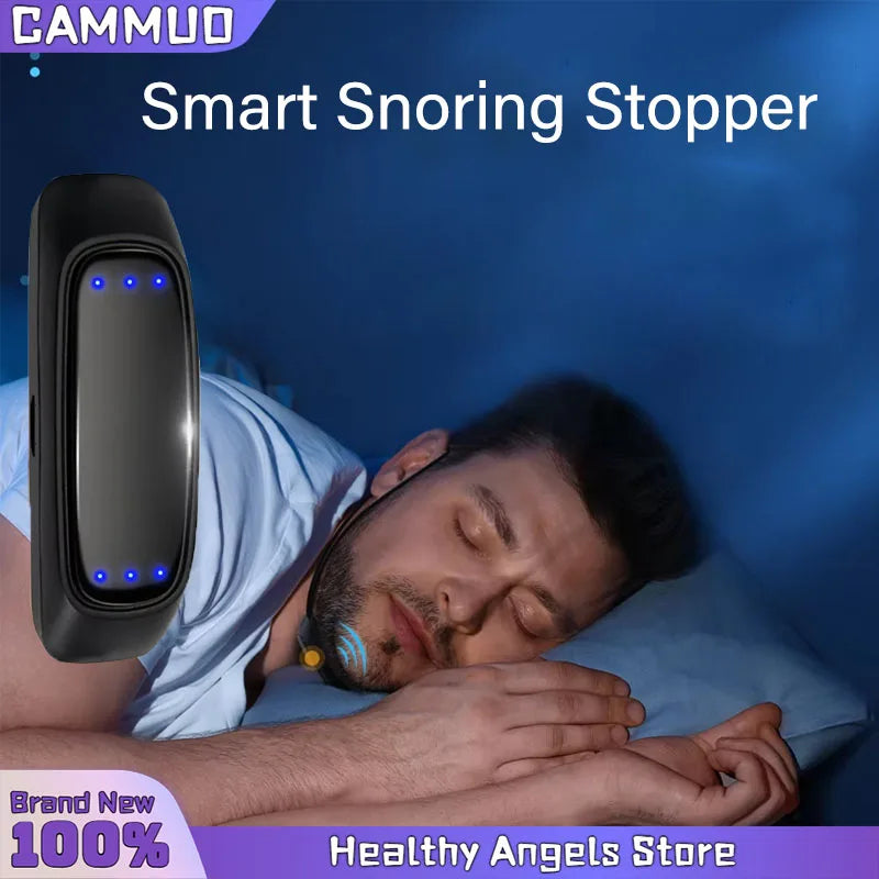 جهاز EMS Pulse Stop Snore المحمول المريح للنوم الجيد وإيقاف الشخير والعناية الصحية ومساعد توقف التنفس أثناء النوم وجهاز USB الذكي المضاد للشخير