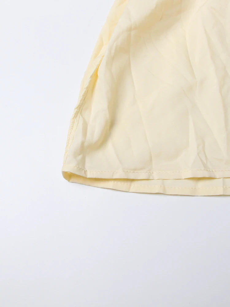 TWOTWINSTYLE Minimalist Dresses For Women V Neck Cloak Sleeve High Waist Ruffles Irregular Summer Dress Female Fashion Clothing