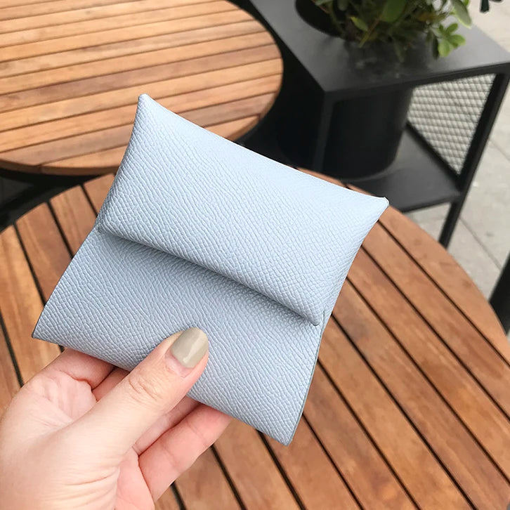 محفظة نقود من الجلد الأصلي للنساء والرجال بتصميم فاخر، حقيبة بطاقات ائتمان قابلة للطي، حروف مخصصة، حقيبة نقود صلبة، محفظة صغيرة