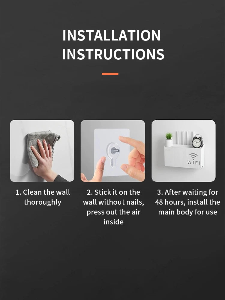 Home Router Storage Box, Wireless WIFI, TV Set-Top Box Wall Mounted Storage Rack, For Living Room, Bedroom Sorting Storage