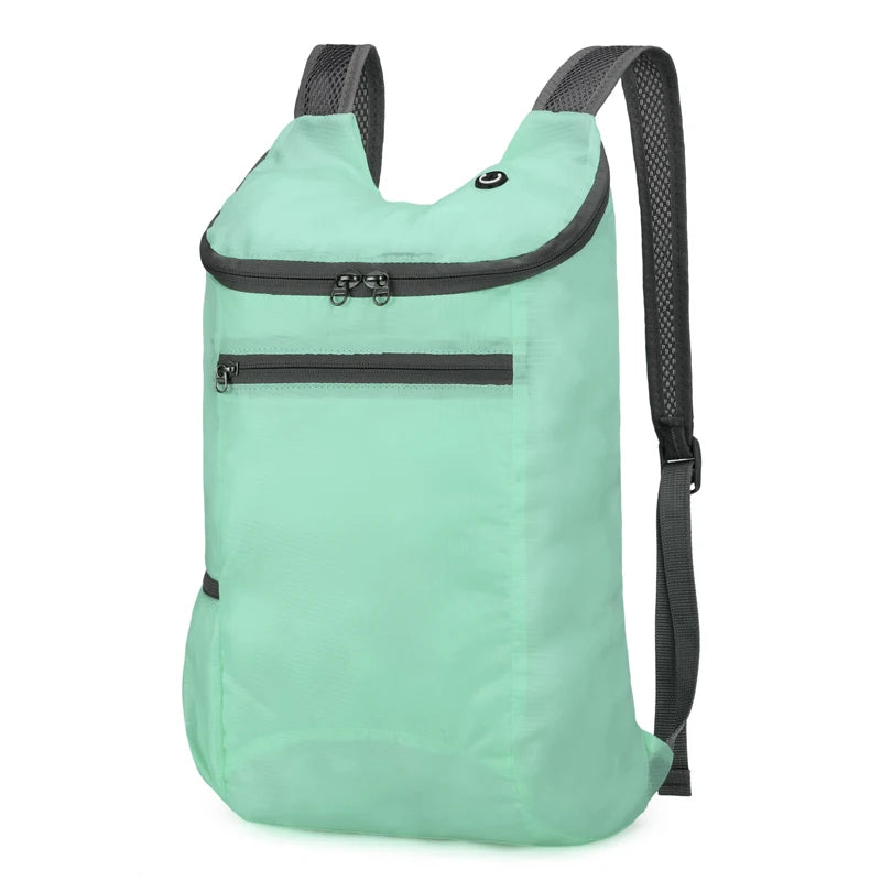 حقيبة ظهر رياضية ترفيهية خارجية، حقيبة قابلة للطي، تخزين خفيف، مقاومة للتآكل، حقيبة ظهر للمشي لمسافات طويلة وركوب الدراجات