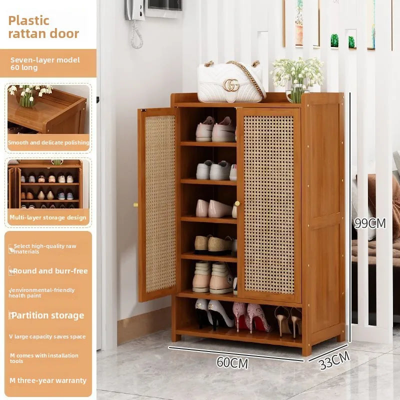 Home shoe cabinet multi-layer large-capacity shoe rack dustproof and breathable entrance storage cabinet