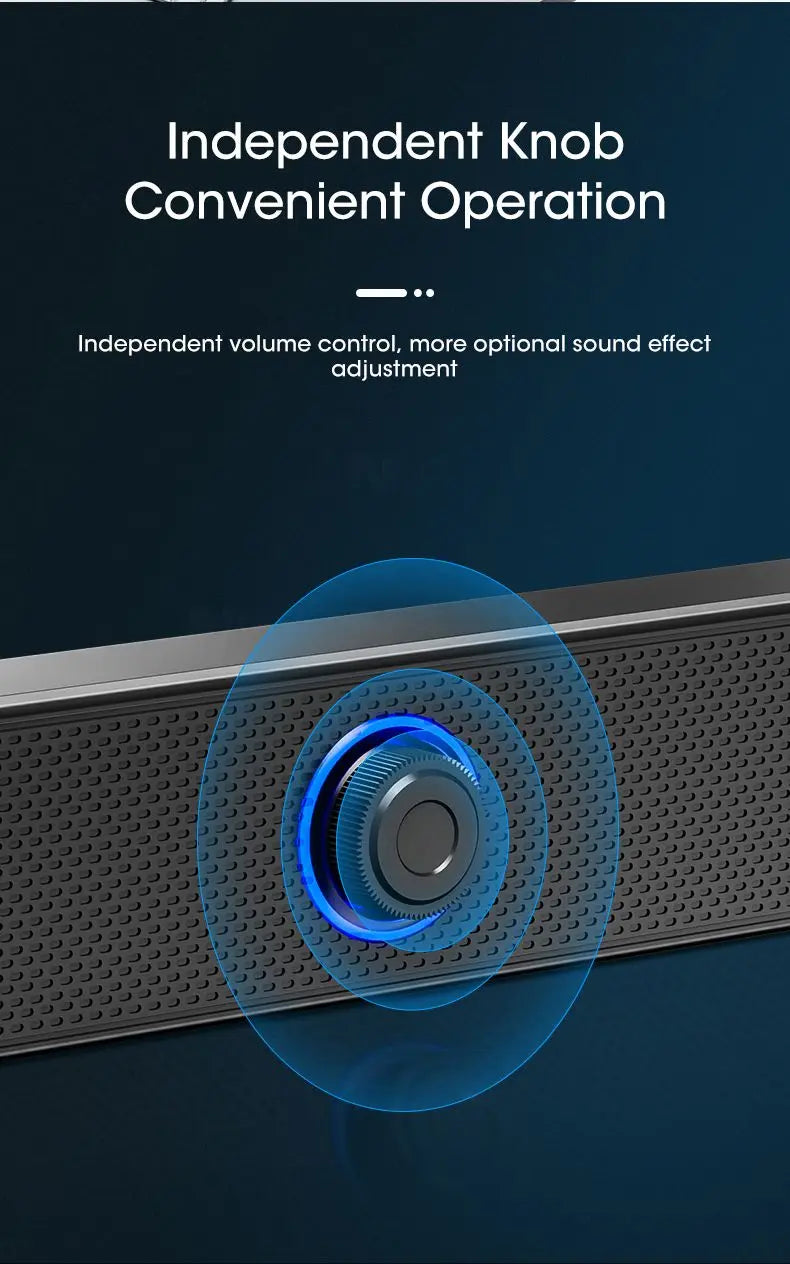 Bluetooth Computer Speakers Wired Surround Sound Bar Stereo Subwoofer Soundbar for Desktop Laptop PC Mini Home Theater System