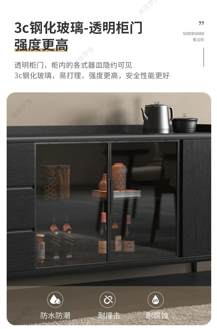 Kitchen Shelf Cabinets Living Room Storage Display Black Closets Cabinet Buffet Cupboard Mueble Recibidor De Entrada Decor
