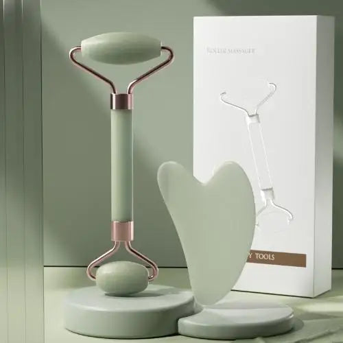 Resin Roller Massager Set Portable Non Jade Facial Beauty and Relaxation Massager Dual Head Massage Stick Health and Wellness