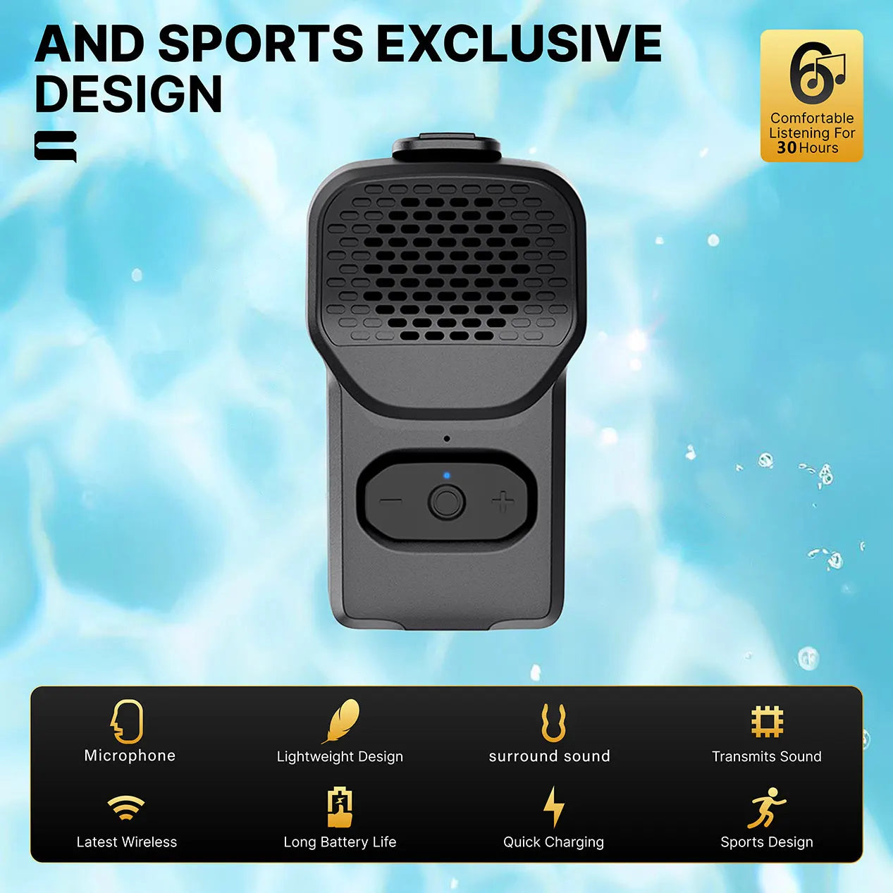 Bluetooth Wireless Wearable Speakers Waterproof IPX7 Outdoor Sports Speaker Mini Sound Microphone Built-in Mic Call Sound Box