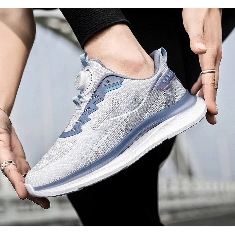 Men's Outdoor Running Shoes with Shock Absorption, Lightweight, Breathable, and Suitable for Casual Sports Activities.