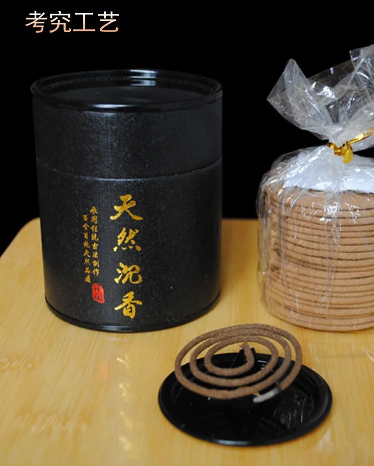 Natural Incense Coils Burn for 4 Hours. Sandalwood and Agarwood Incense Coils Are Used for Home Health and Wellness Incense