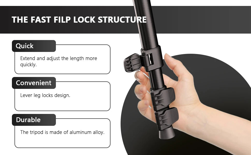 حامل ثلاثي خفيف الوزن Weyllan EP5 مصنوع من سبائك الألومنيوم وحامل ثلاثي محمول برأس كروي وحامل إضاءة للتصوير الفوتوغرافي للكاميرا