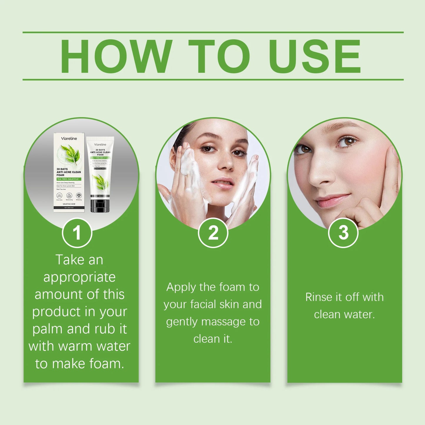 Salicylic Face Care Set Cleansing Pores Cleanser Moisturizing Toner Oil Control Serum Anti Acne Face Cream Smoothing Skin Care