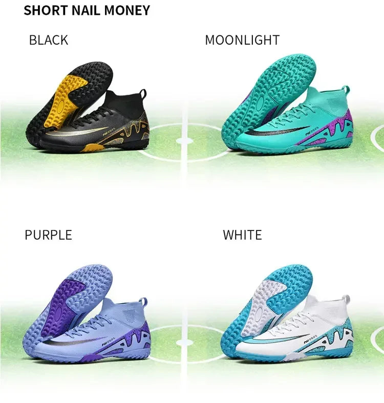 Indoor Competition Football Shoes Outdoor Grass Anti Slip Sports Shoes Light Breathable Casual Shoes Traning Sneakers Teenagers
