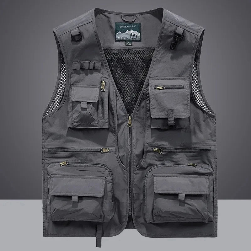 2024 Outdoor Leisure Vest Men's New Multi-Pocket Breathable Outdoor Sports Coat High-Quality Design Leisure Vest Men