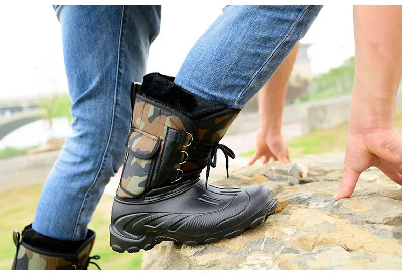 Outdoor Sports Men Boots  Spring Waterproof Shoes for Men Light Rain Boots Fishing Boots Winter Snow Boots New Work Boots 2024