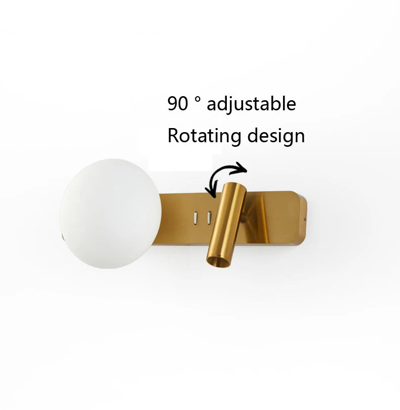 مصباح حائط LED بجانب السرير في غرفة النوم، مصباح حائط بسيط إبداعي قابل للتعديل، ممرات غرفة المعيشة الحديثة، أريكة، خلفية تلفزيون، أضواء جدارية