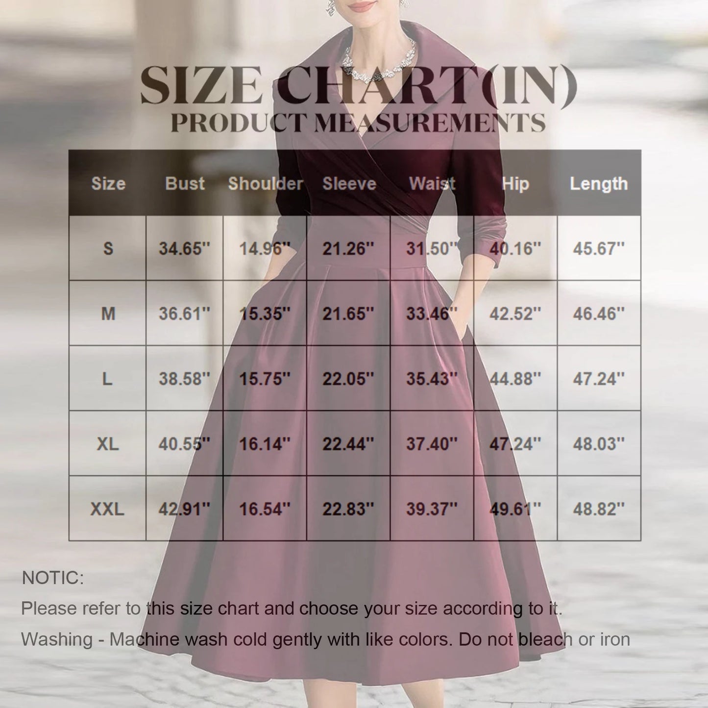 Women's Casual Fashion V-neck Retro Dress Elegant Waist Slimming Long-sleeved Party Dress Solid Color High Waist Commute Dress