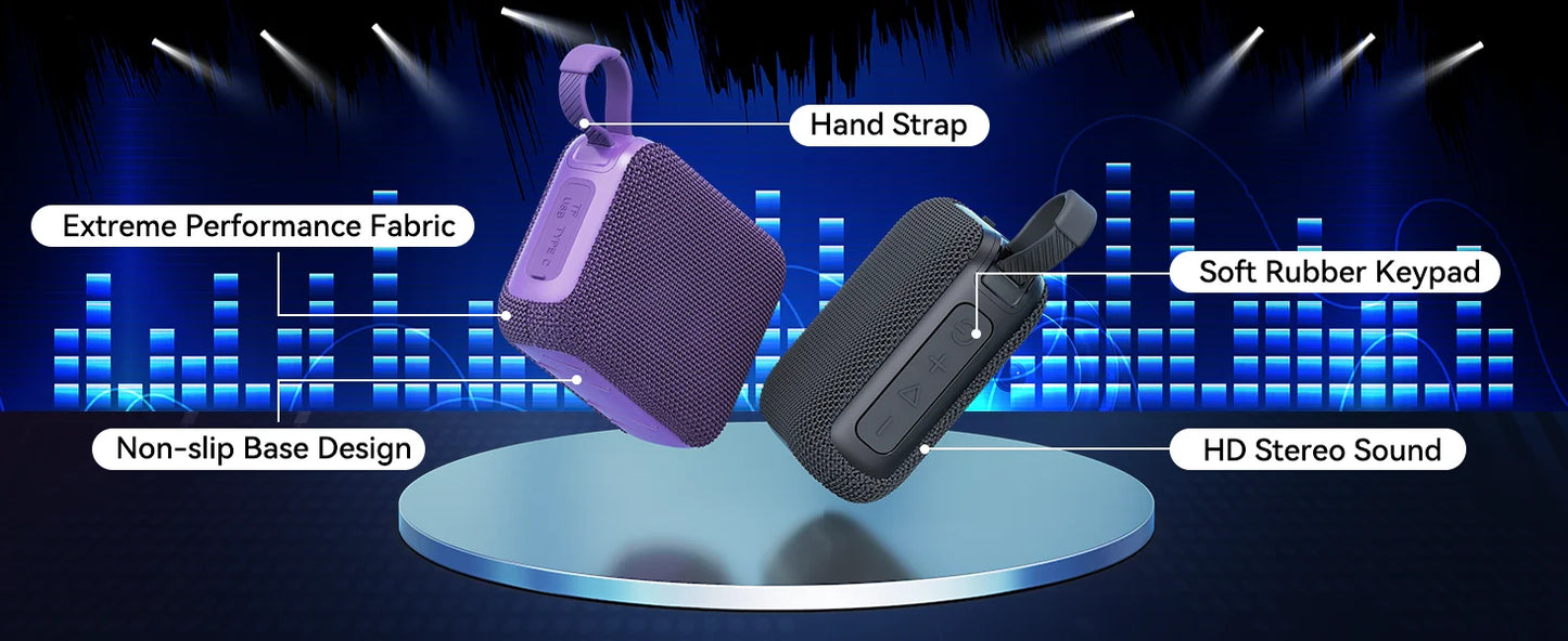 Bluetooth Speakers TWS 10W Enhanced Bass Portable Outdoor Wireless Speaker 30Hrs IP7 Waterproof Shower Speaker Bluetooth 5.3