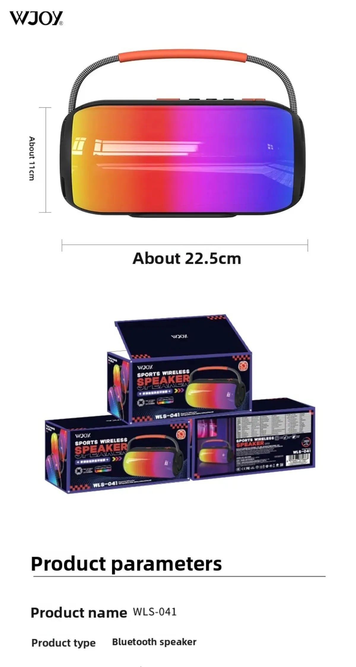 30W Bluetooth Speaker with Breathing Lamp Supports 2Pcs Tandem Portable Subwoofer Spatial Sound Effects 2400mAh Large Battery