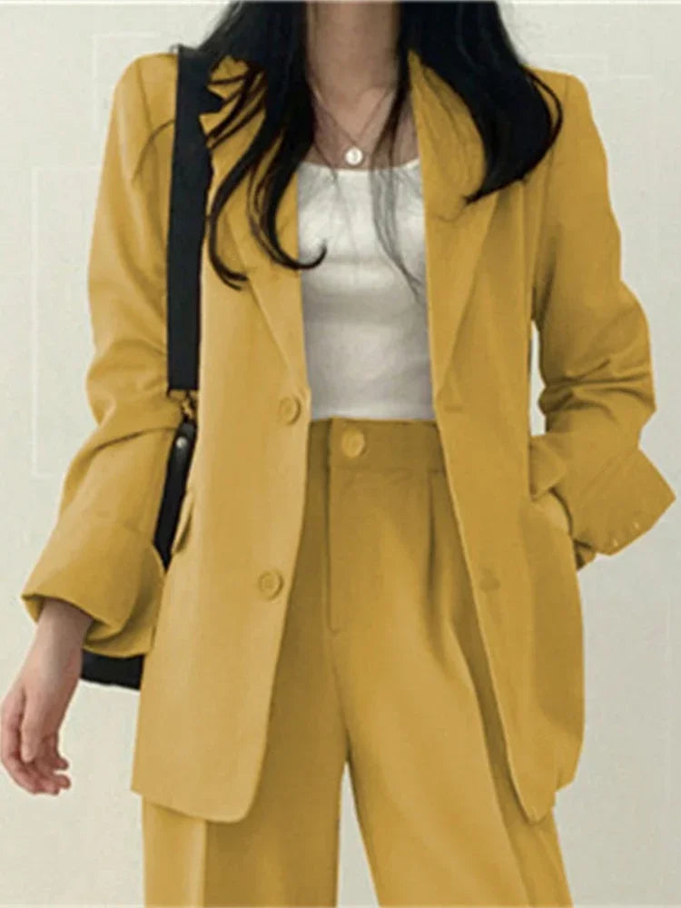Fashion 2 Piece Sets Women Outfits Spring Autumn New in Korean Pants Sets Commuter Elegant Suit Coat 2 Piece Sets Women Jacket SwiftNest