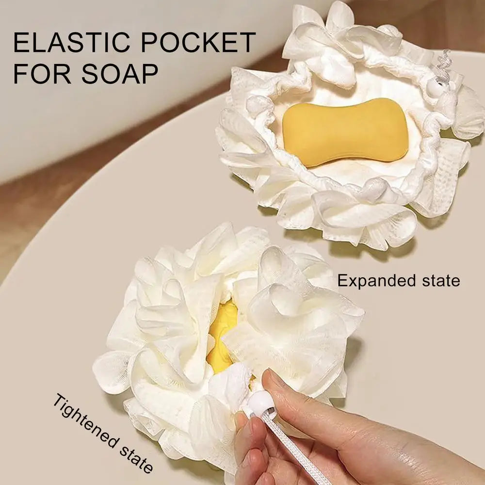 Bath Sponge 2 In 1 Body Sponge With Soap Pouch Multifunctional Bathroom Accessories For Skin Care Daily Use Travel Spa