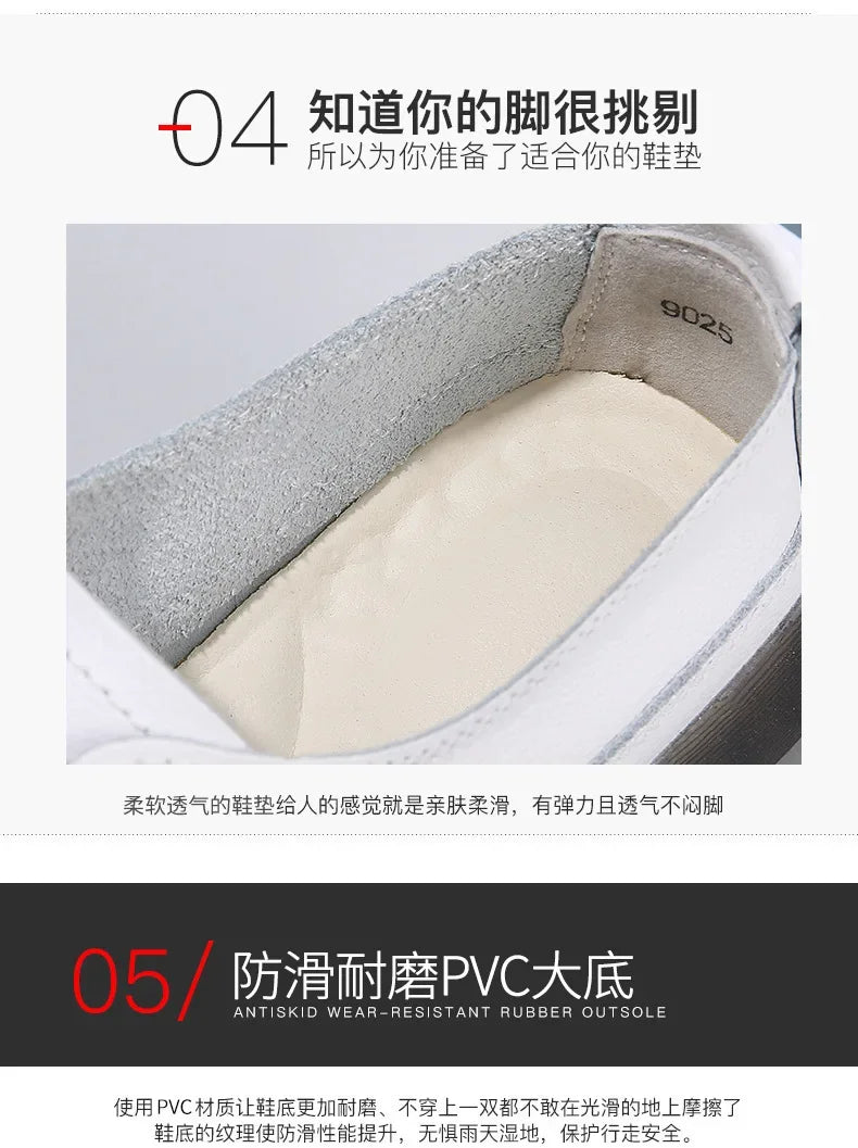 Genuine Leather Soft Sole Outdoor Summer Walking Vulcanized Shoes Women Jogging Sneakers Woman Flat Trainers Fitness Footwear