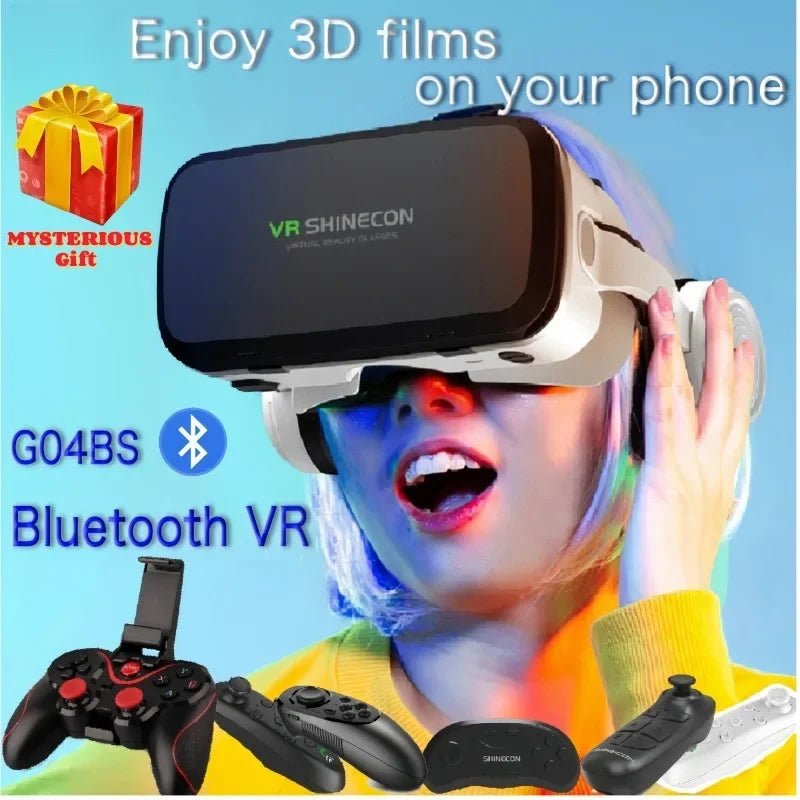 VR Shinecon Casque Helmet 3D Glasses Virtual Reality For Smartphone Smart Phone Headset Goggles Binoculars Video Game Wirth Lens