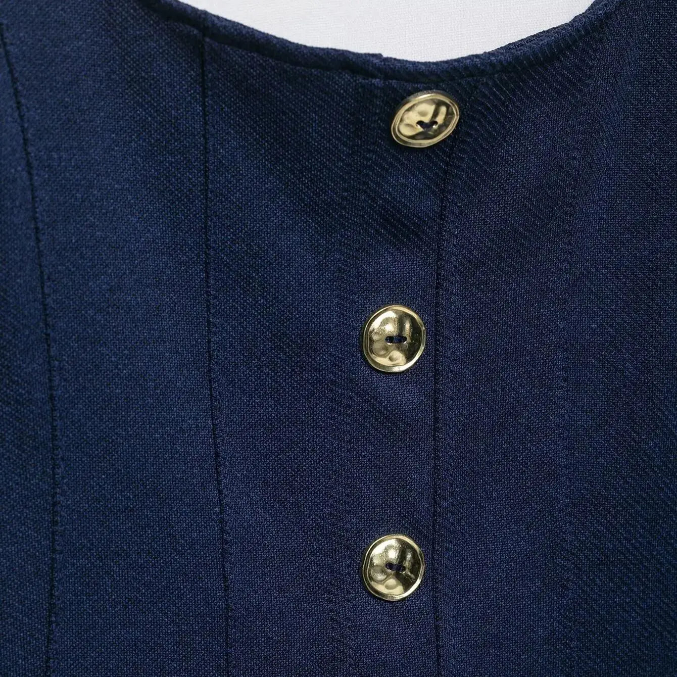 Women's Fashion With Metal Buttons Vest Square Collar Wide Straps Waistcoat Chic Tops