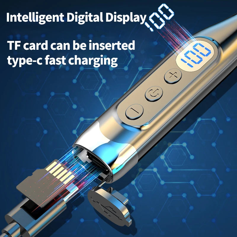 Bluetooth Headset Wireless Headphone LED Digital Display Neck-hanging Headphone Be Inserted Card Bluetooth Earbuds Sport Running