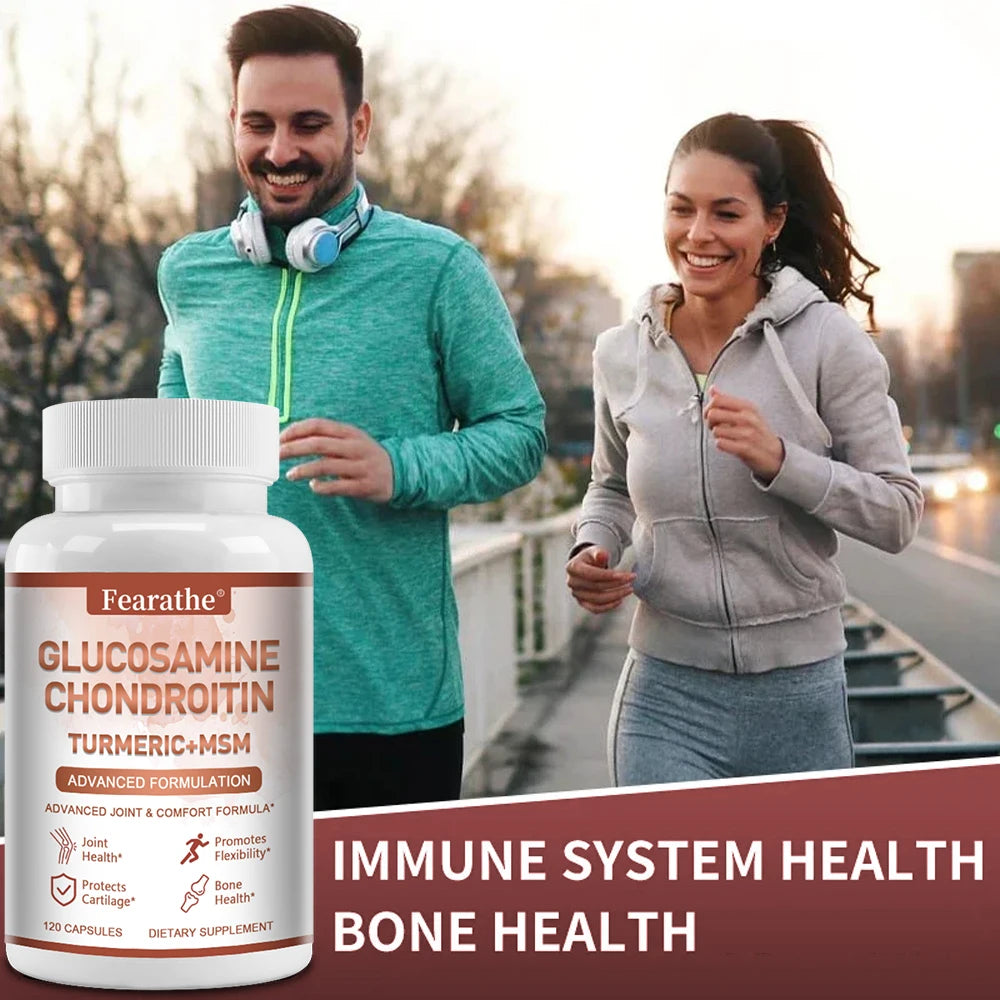 Glucosamine Chondroitin Turmeric MSM Supplement, Support Joint and Bone Health, Promote Immune Health, Cartilage Health