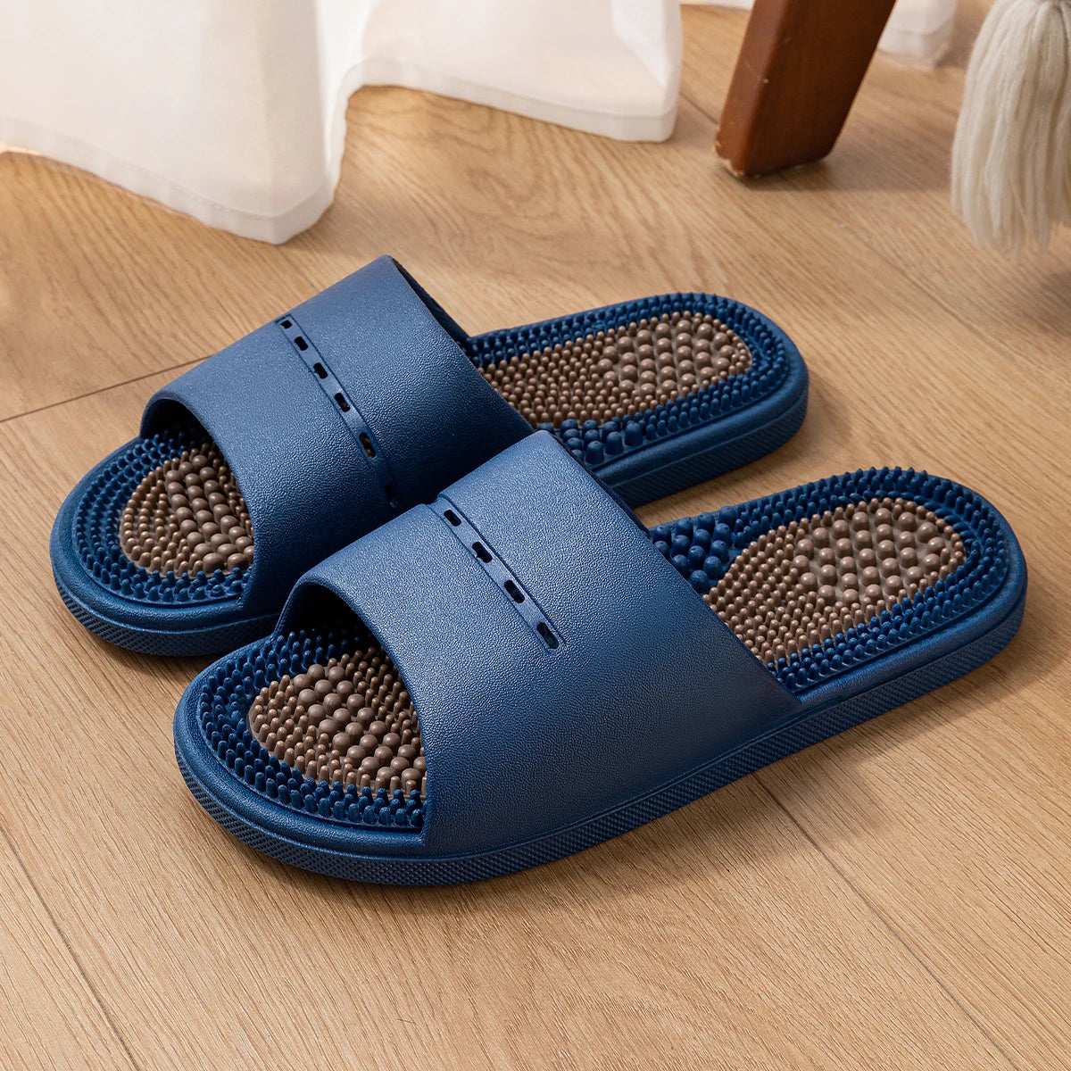PVC Unisex Slippers Massage Wellness Home Slippers Comfortable Breathable Indoor Slippers
