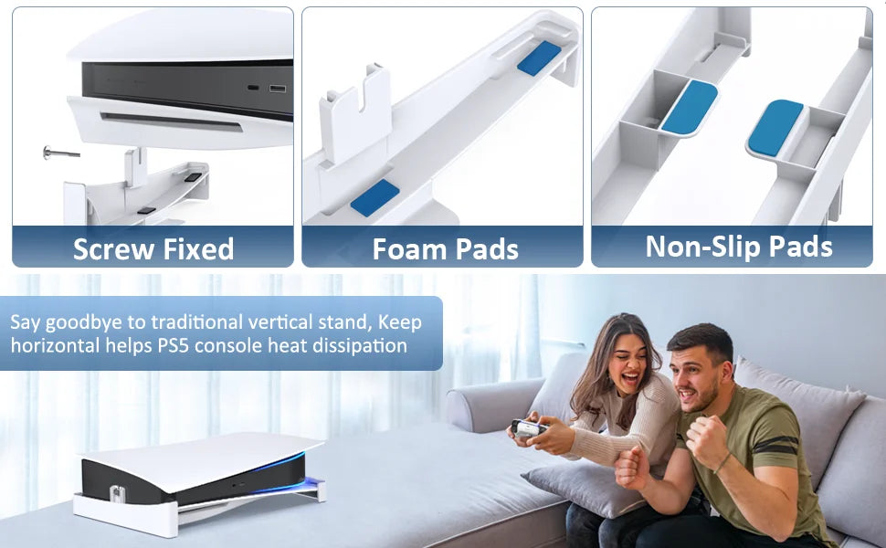 OIVO for PS5 Console Holder PS5 Horizontal Bracket Stand PS5 Base Stand for Playstation 5 Disc & Digital Editions Accessories