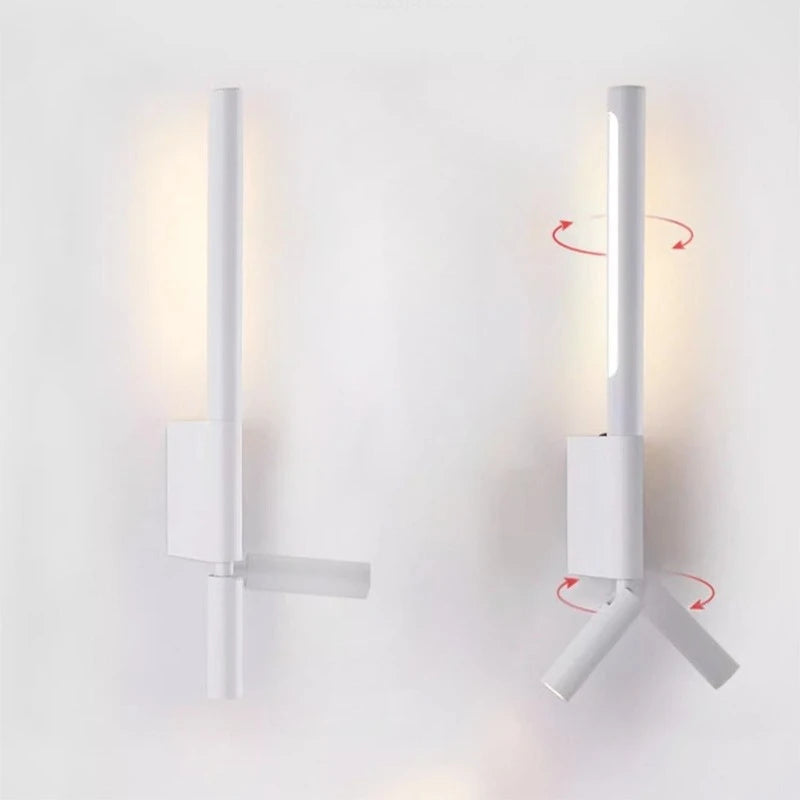 Bedroom Wall Lamp Minimalist Modern Reading Light Homestay Hotel Study Rotating Wall Lamp Adjustable Reading Light With Switch