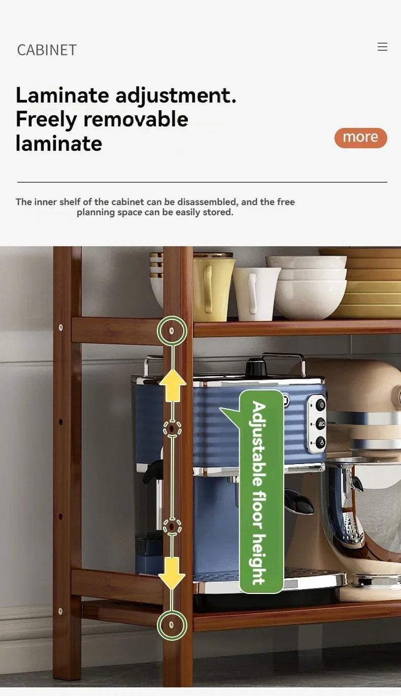 رف مطبخ، مجموعة منتجات متعددة الطبقات قائمة على الأرض، رف توابل الأواني المنزلية، وعاء وطبق للفاكهة والخضروات