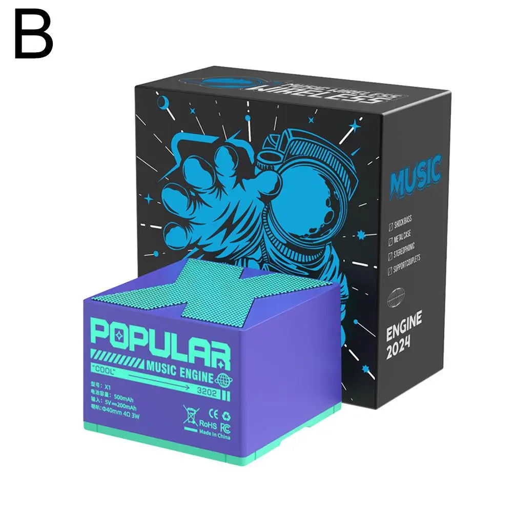 مكبر صوت محمول بتقنية البلوتوث - صوت محيطي عالي الدقة بزاوية 360 درجة، جهير قوي، صوت ثلاثي الأبعاد، إمكانية الاقتران، أحدث إصدار من تقنية البلوتوث 5.4، فكرة هدية مثالية