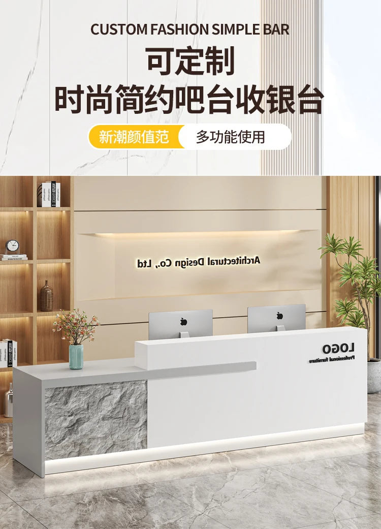 Kitchen Counter Reception Desks Decorations Display Beauty Salon Reception Desks Small Mostrador Negocio Commercial Furniture
