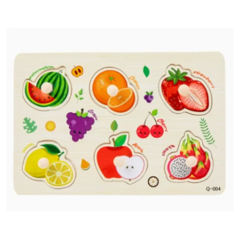 Montessori Baby Wooden Toys 1 2 3 Years Children Hand Grab Board Puzzle Game Toddler Fine Motor Skills Educational Toys for Kids