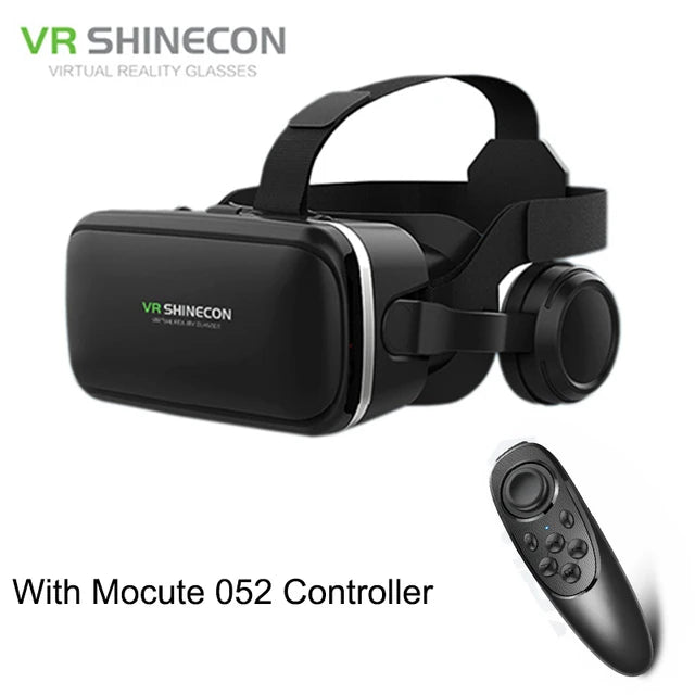 VR Shinecon 6.0 Headphone Version 3D Virtual Reality Stereo Helmet VR Headset with Remote Control for IOS Android