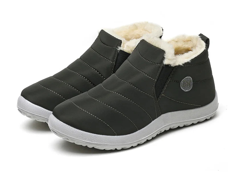 Women's Boots Women Winter Boots Warm Fur Winter Shoes For Women Snow Boots Lightweight Ankle Botas Mujer Black Combat Botines