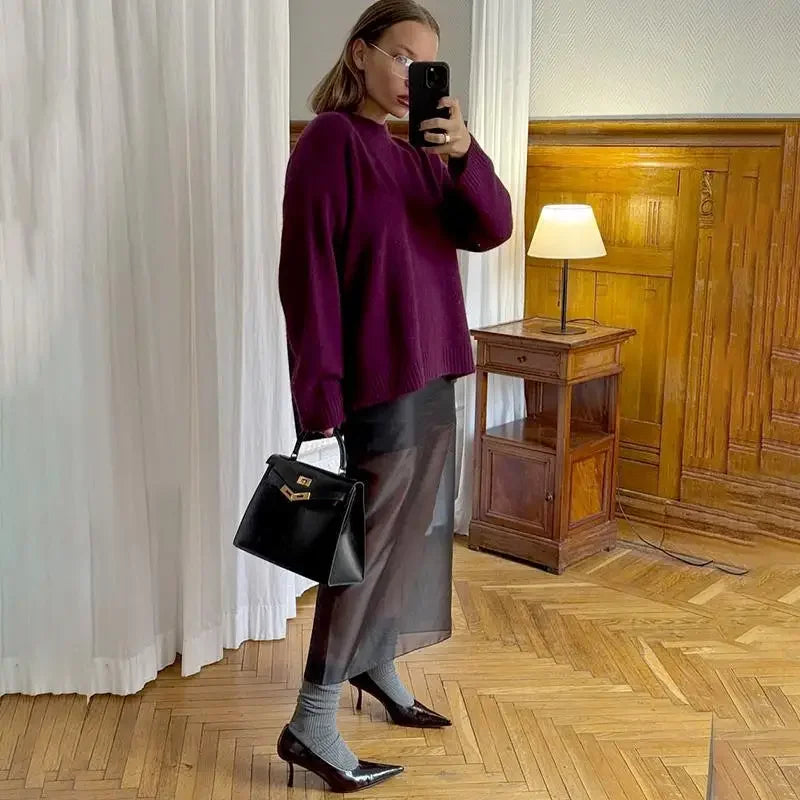 Women Fashion See Through High Waist Long Skirt New Summer Sexy Straight Skirt Office Commuting Casual Splice Lady Skirts SwiftNest